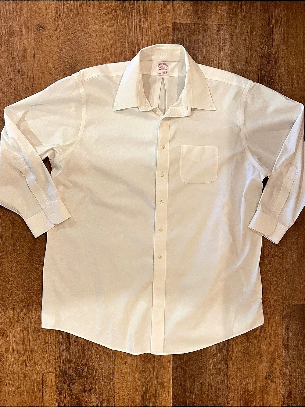 Brooks Brothers Madison Fit White Dress Shirt 18 1/2-34/35 Mens XXL Supima Cotto